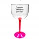 Taça Gin Transparente Com Base Rosa Personalizada Para Live
