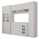 Quarto Modulado Infantil Eloisa 3 Portas, Ponte Aérea e Cômoda Branco - Phoenix Baby