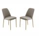 Conjunto 2 Cadeiras Londres Veludo Cappuccino Metal Dourado