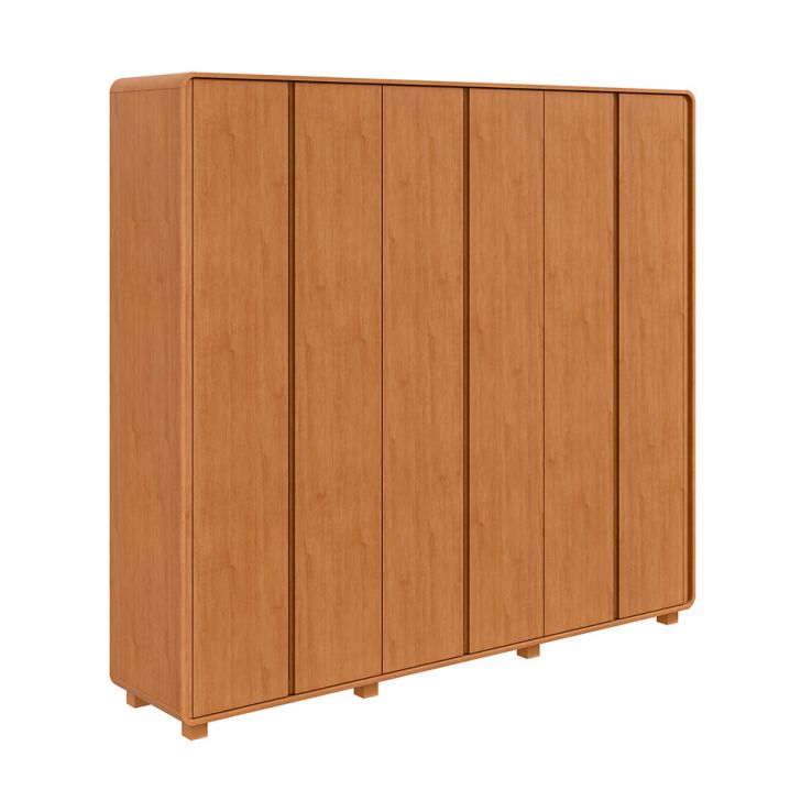 Guarda-roupa Casal Loop Com Pés 6 Portas 6 Gavetas Amêndoa