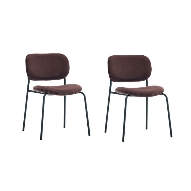 Conjunto com 2 Cadeiras de Jantar Bris Chumbo