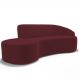 Sofá 3 Lugares Curvo Sala de Estar Living Firenze Direito D02 Veludo Marsala 210 cm C-278 - Lyam