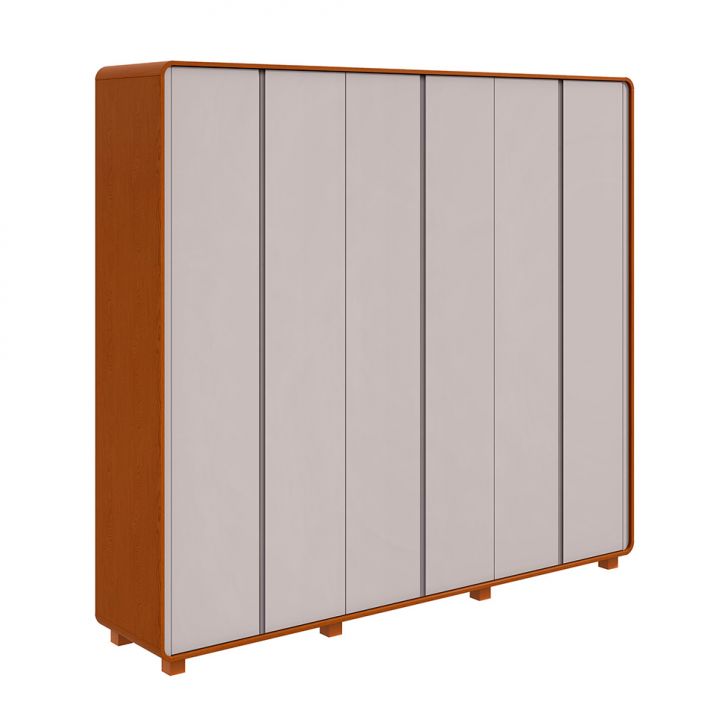 Image of Guarda-roupa Casal Loop Com Pés 6 Portas 6 Gavetas Frassino E Off White PLA-MO895CL29FKCMOB