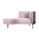 Chaise Longue Luminne Veludo Rosê e Preto