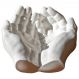 Porta Objetos Decorativo Mãos 15,5cm em Cimento Artesanal - Branco