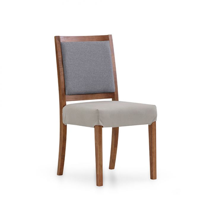 Cadeira Yang Poliéster Bege e Cinza