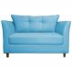 Namoradeira Decorativa Isis Pés Trapézio Suede Azul Turquesa - DS Estofados