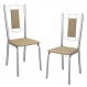 Kit 2 Cadeiras Cromada Sala Jantar 2C005CR Corino Capuccino Kappesberg