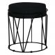 Puff Decorativo Sala de Estar Base Preto Chloe Veludo Preto G41 - Gran Belo