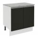Balcão Armário de Cozinha 80 cm 2 Portas Branco/Preto Glamy Madesa