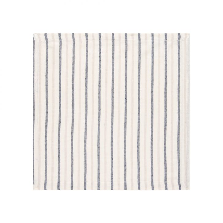 Guardanapo Eco Listrado Finn Bege e Azul Marinho