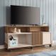 Rack Bancada de TV 50 Pol 136cm Graci Castanho/Off White - HB Móveis