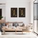 Quadro Rei e Rainha Carta Gold 142x100 2-100x70 Caixa Marrom