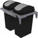 Lixeira Dupla Deslizante 15L Flat Cozinha Aço Pintado Preto