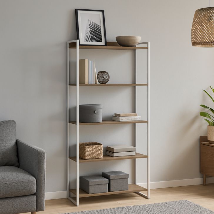 Estante Nanda Mel e Branca 80x187 cm