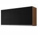 Armário Aéreo Andréia 120cm 3 Portas Amêndoa/Preto - AJL Móveis