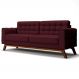 Sofá 230 cm 3 Lugares Sandero B-278 Veludo Marsala - Domi