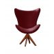 Poltrona Alice Egg Lisa Base Giratória De Madeira - Suede Bordô