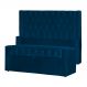 Conjunto Cabeceira e Calçadeira Baú Solteiro Emma Veludo Azul Marinho