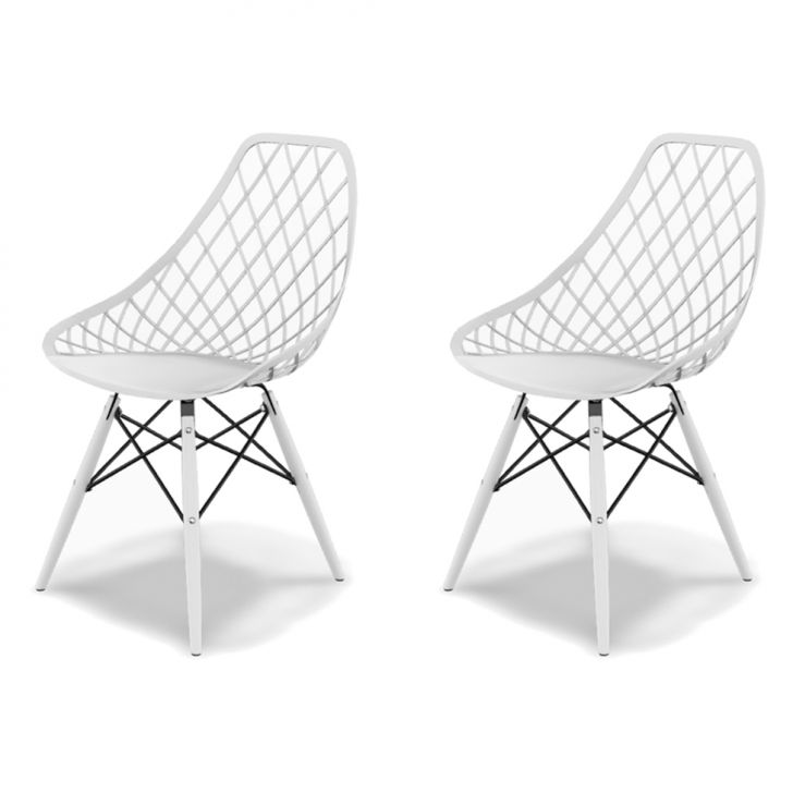 Conjunto com 2 Cadeiras Kaila DSW Branco