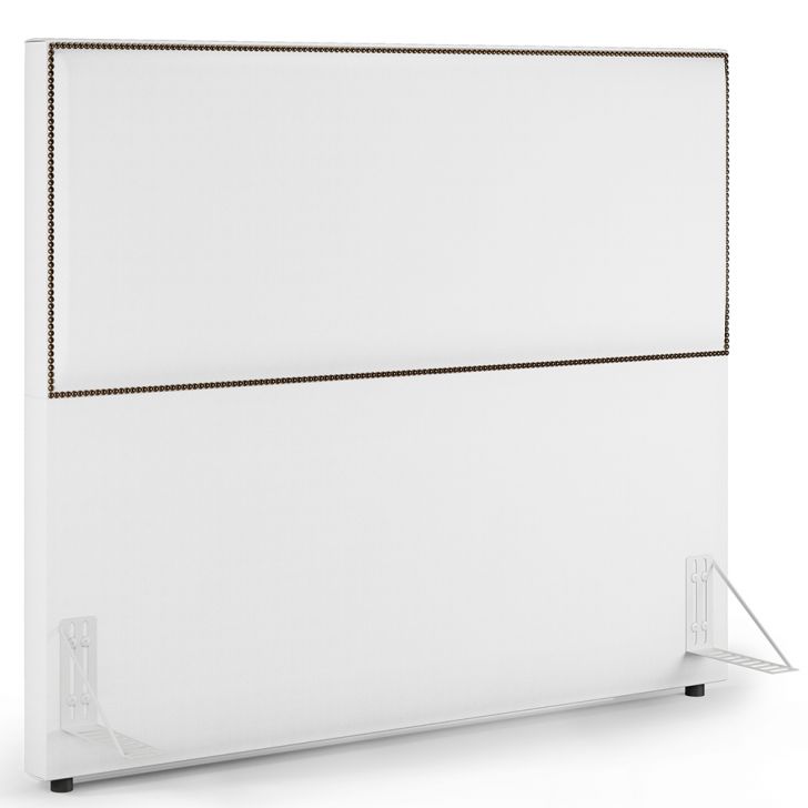 Cabeceira Cama Box Casal Com Tachas 140 cm Vicenza L02 Facto Branco - Lyam Decor