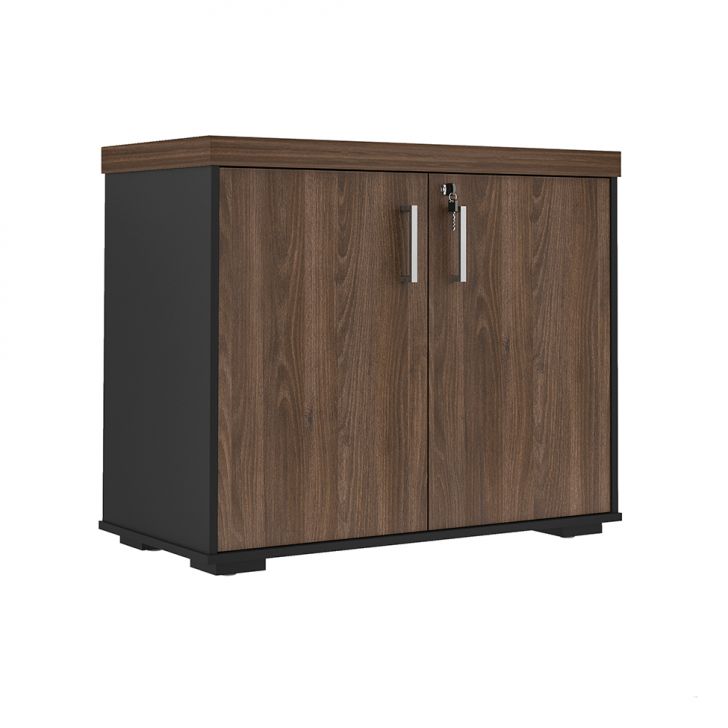 Armário de Escritório Executivo 2 PT Marrom e Preto