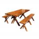 Conjunto Rústico de Mesa 2m e 2 Bancos | Banquetas Sem Encosto Madeira Maciça Pinus