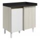 Balcao Com Tampo Canto Reto MDF Kali 12227 Bianco Toq Branco Uv Nicioli