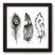 Quadro Decorativo - Penas - 22cm x 22cm - 036qndap