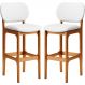 Kit 02 Banquetas Alta Para Cozinha Madeira Fixa Betta L02 Imbuia Facto Branco - Lyam Decor