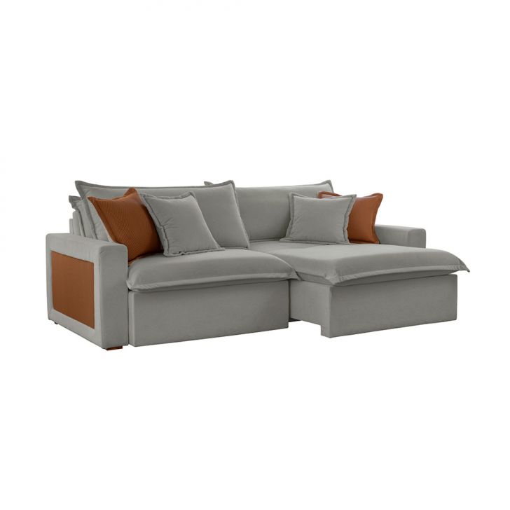 Image of Sofá 3 Lugares Retrátil E Reclinável Dubai Linho Cinza 190 Cm PLA-MO895UP19GBGMOB