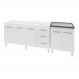 Armário Cozinha Gabinete Pia De 150 cm Diana Com Balcão Cooktop 5 Bocas Branco Jade