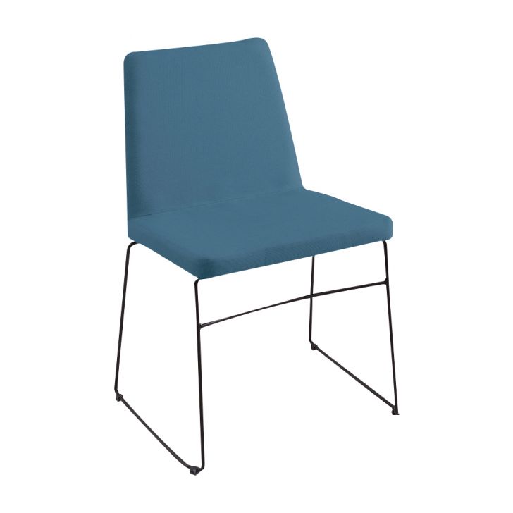 Cadeira Decorativa Sala de Jantar Anne Linho Azul G17 - Gran Belo