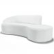 Sofá Living 4 Lugares 280cm Braço Esquerdo Mozart D06 Sintético Branco - Mpozenato