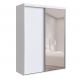 Guarda-Roupa Solteiro com Espelho Alya 2 Portas 2 Gavetas Branco