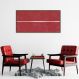 Quadro Vermelho Linha Minimalista 60x30 Caixa Marrom