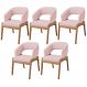Kit 05 Cadeiras de Jantar e Estar Living Estofada Lince L02 Linho Rosê - Lyam Decor