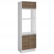 Torre Quente Armário de Cozinha Para 2 Fornos 100% MDF Branco/Rustic Acordes Madesa