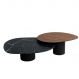 Conjunto de duas Mesas de Centro Orgânica 90 cm Mármore e Mdf