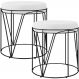 Kit 02 Puffs Decorativo Aramado Preto Zaya L02 Corano Branco - Lyam Decor