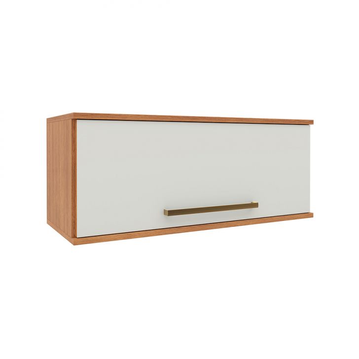 Armário Aéreo Evolution 1 Porta Freijó e Off White 80 cm