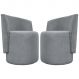 Kit 2 Poltronas Decorativa Para Sala Recepção Aura Bouclé Premium Cinza