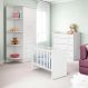 Conjunto Infantil Aurora Branco/Branco: Berço Aurora + Cômoda Aurora + Guarda-Roupa Aurora