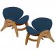 Kit 2 Poltronas Decorativa Orgânica Sala Living Kadosh L02 Suede Azul Marinho - Lyam Decor