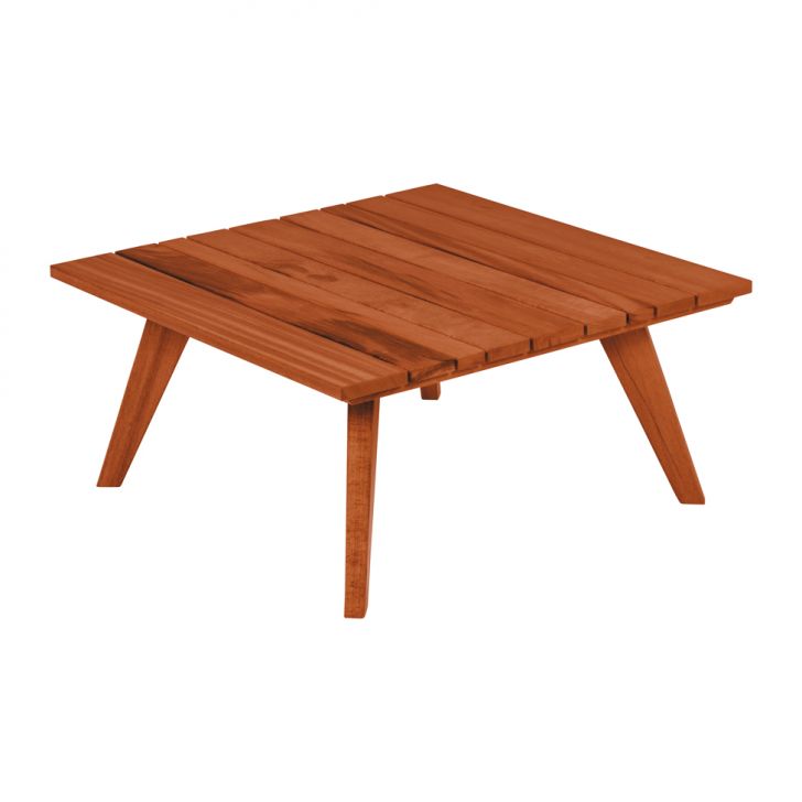 Mesa de Centro para Área Externa Quadrada Toscana Marrom 80 cm