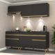 Cozinha Compacta 4 peças com Leds MP2030 Veneza Up Multimóveis Preta