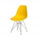 Cadeira Eiffel Eames Amarela Base Cromada Sala Cozinha Jantar