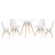 Mesa redonda Eames 70 cm branco + 4 cadeiras Eiffel DSW Branco