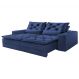 Sofá Madri 2,90m Velusoft Azul - Emobiliar