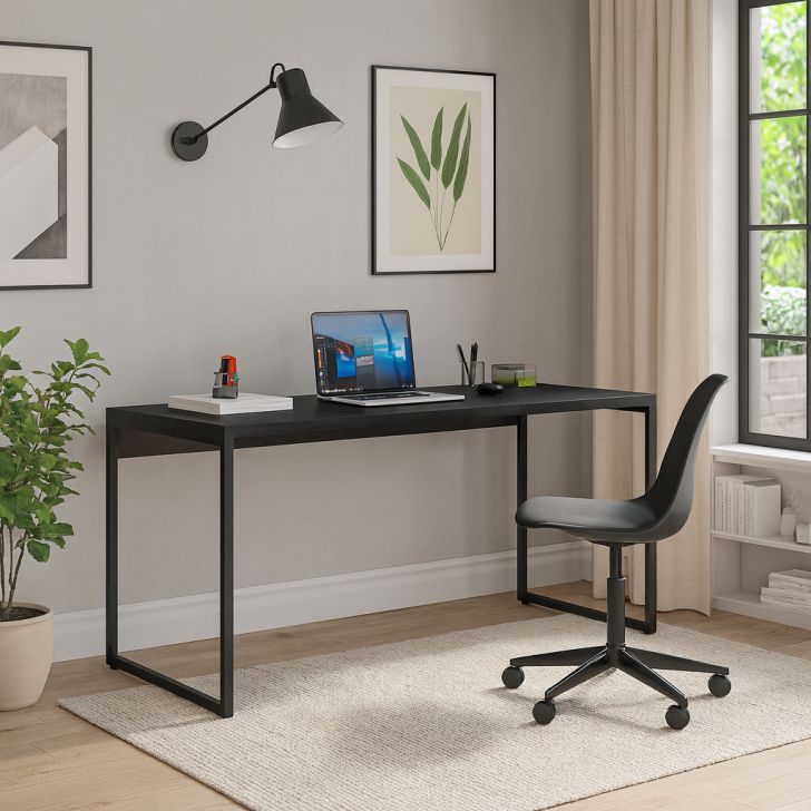 Mesa de Escritório Nikki I Preta 150 cm